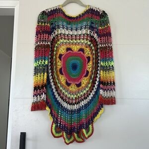 Knit Crochet Rainbow Coverup